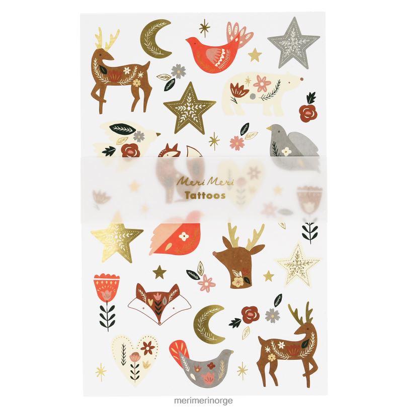MERI MERI folk woodland tatoveringsark (x 2 ark) 04TF478 barn leker og kler seg ut