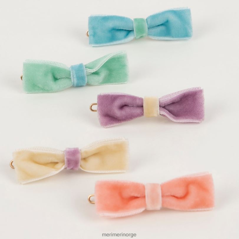 MERI MERI pastell fløyel mini sløyfeklips (x 10) 04TF41026 barn leker og kler seg ut