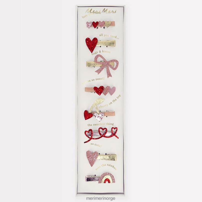 MERI MERI valentines hårspenner (x 8) 04TF41042 barn leker og kler seg ut