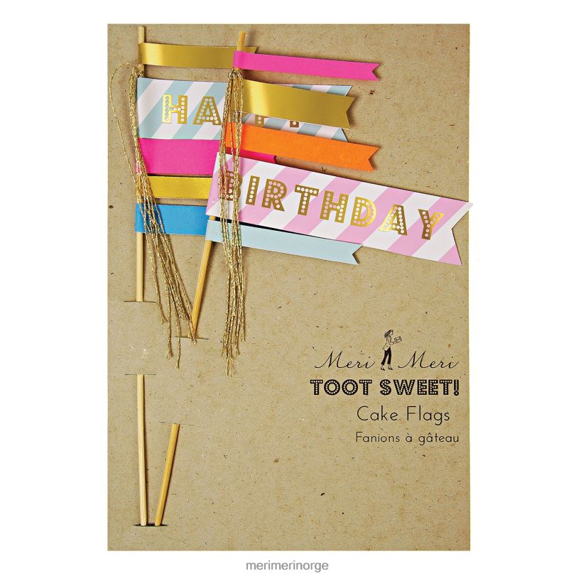 MERI MERI bursdagsflaggkake toppers (x 2) 04TF41015 festutstyr