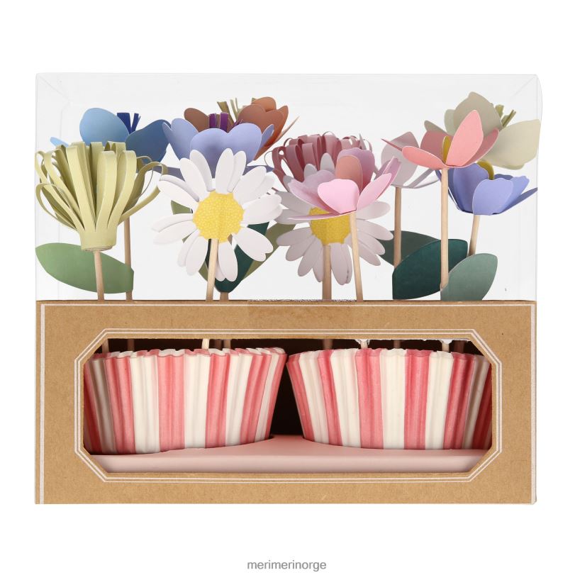 MERI MERI cupcakesett for blomsterhage (x 12 toppers) 04TF41012 festutstyr
