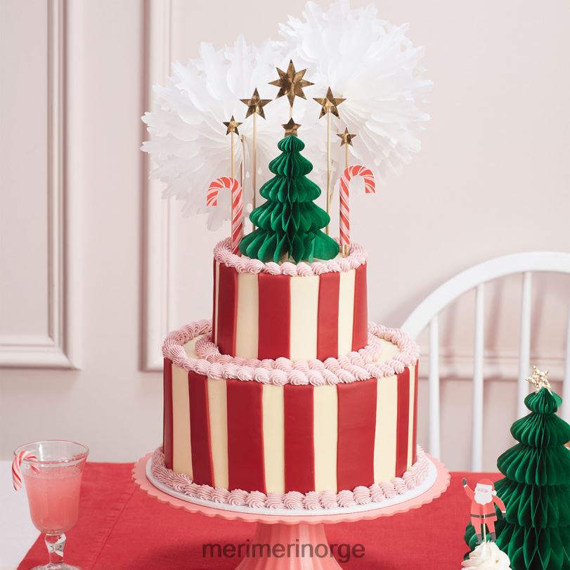 MERI MERI julen honeycomb kake topper sett (x 10) 04TF41019 festutstyr