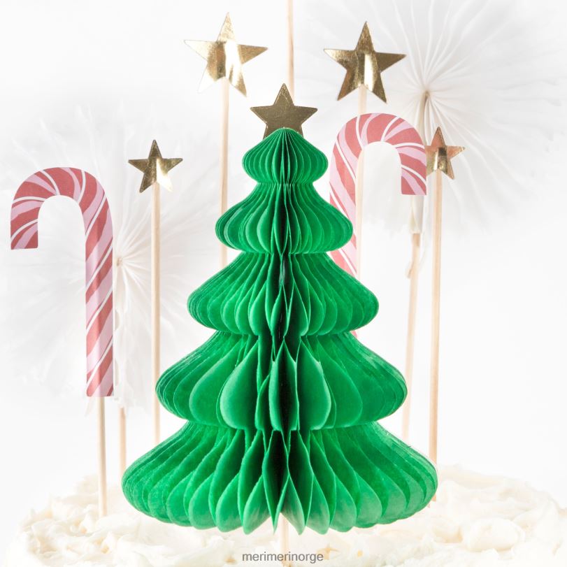 MERI MERI julen honeycomb kake topper sett (x 10) 04TF41019 festutstyr