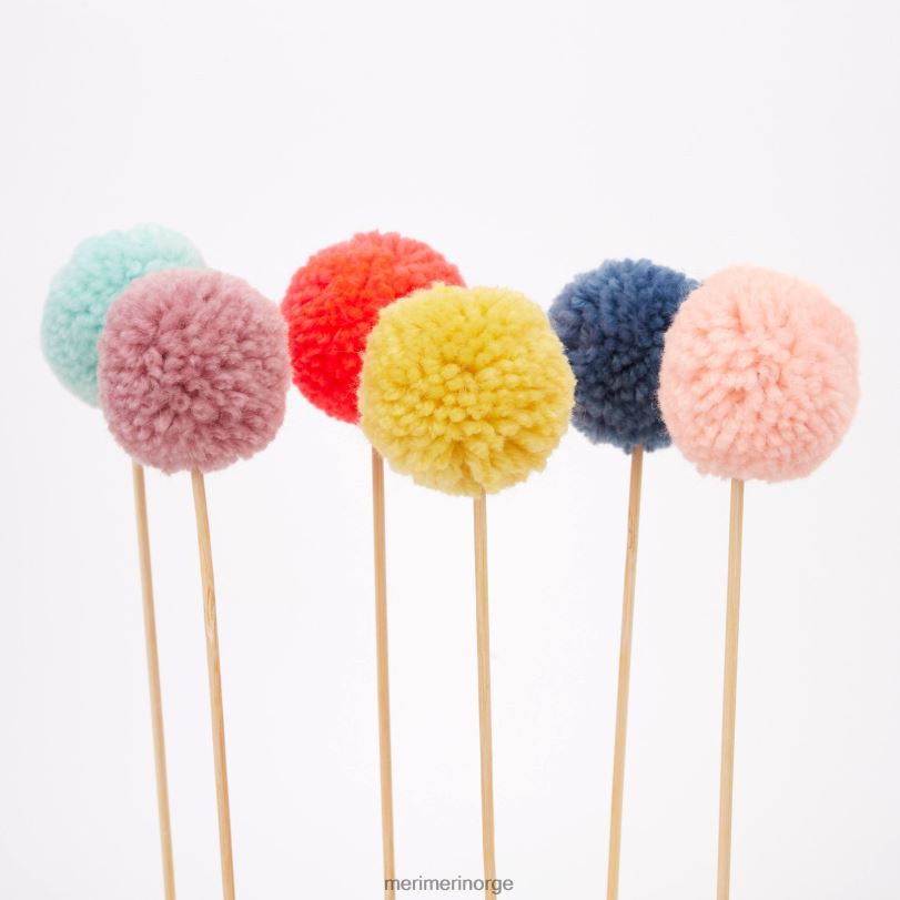 MERI MERI multi pompong kake toppers (x 6) 04TF41011 festutstyr
