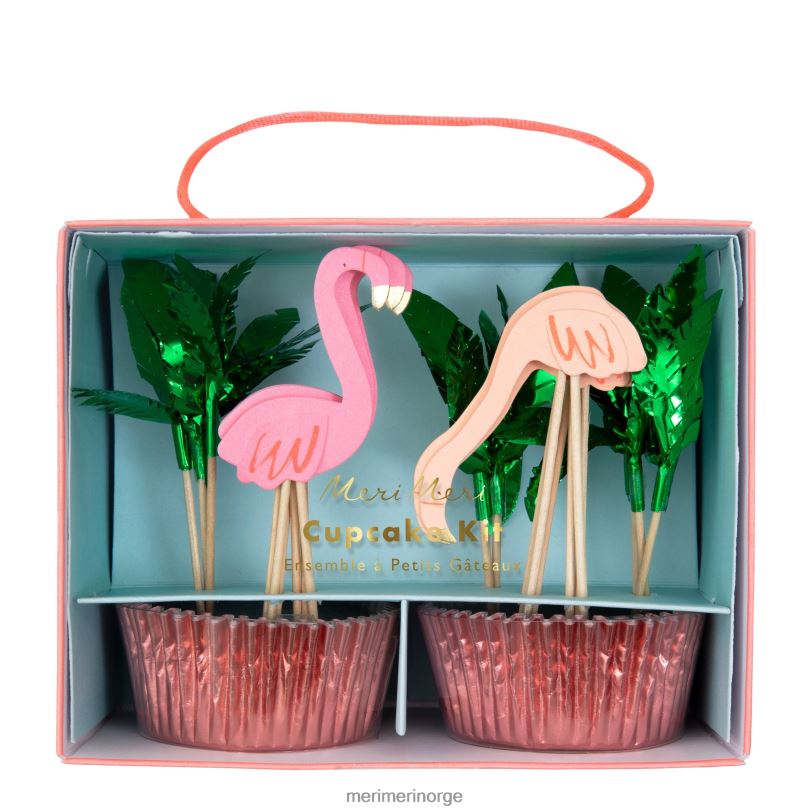 MERI MERI neon flamingo cupcake kit (x 24 toppers) 04TF41018 festutstyr