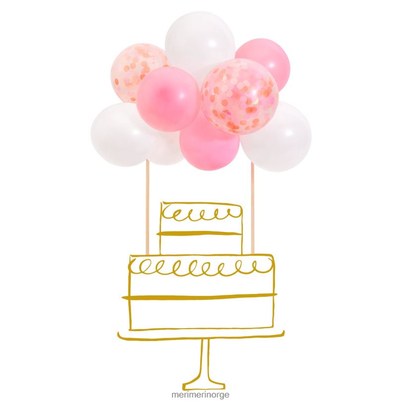 MERI MERI rosa ballongkake topper kit 04TF41014 festutstyr