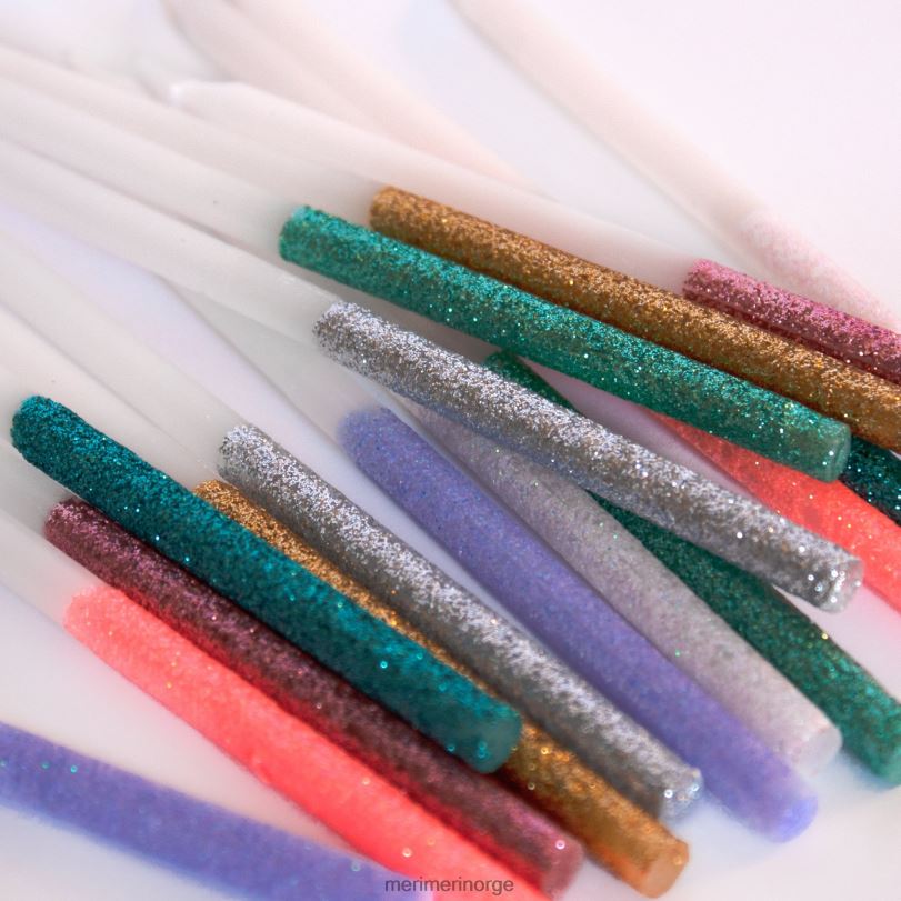 MERI MERI flerfarget dyppet glitterlys (x 16) 04TF4998 festutstyr