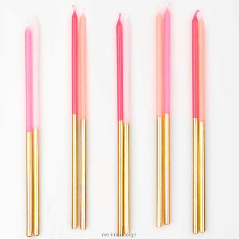 MERI MERI gulldyppet rosa blandingslys (x 16) 04TF4994 festutstyr