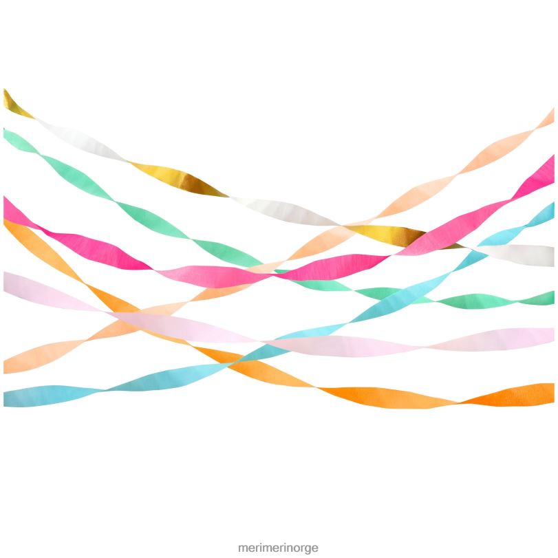 MERI MERI lyse krepppapir-streamers (x 7) 04TF4964 festutstyr