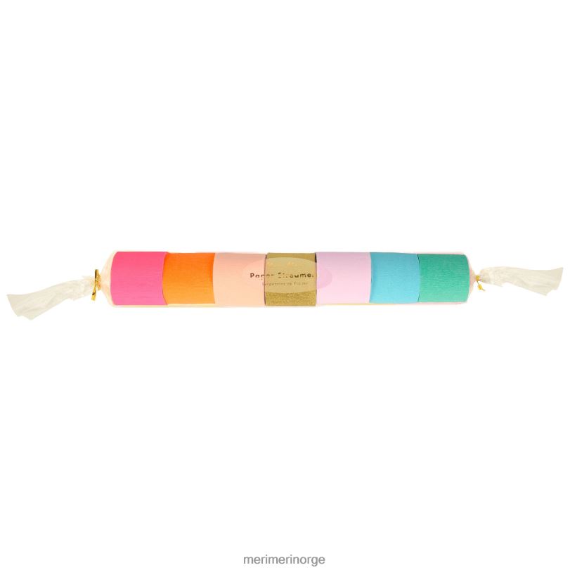 MERI MERI lyse krepppapir-streamers (x 7) 04TF4964 festutstyr