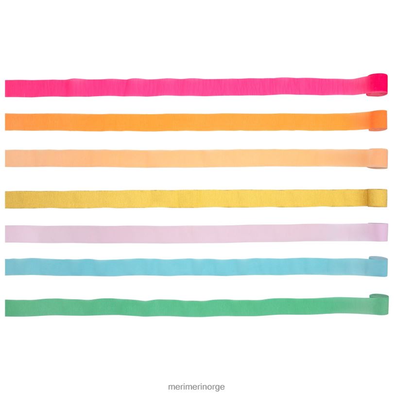 MERI MERI lyse krepppapir-streamers (x 7) 04TF4964 festutstyr
