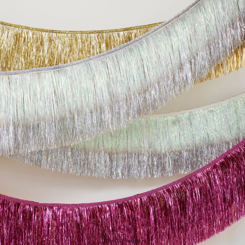 MERI MERI rosa tinsel frynser krans 04TF4967 festutstyr