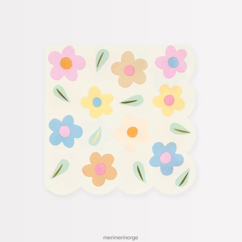 MERI MERI glade blomster store servietter (x 16) 04TF4888 festutstyr