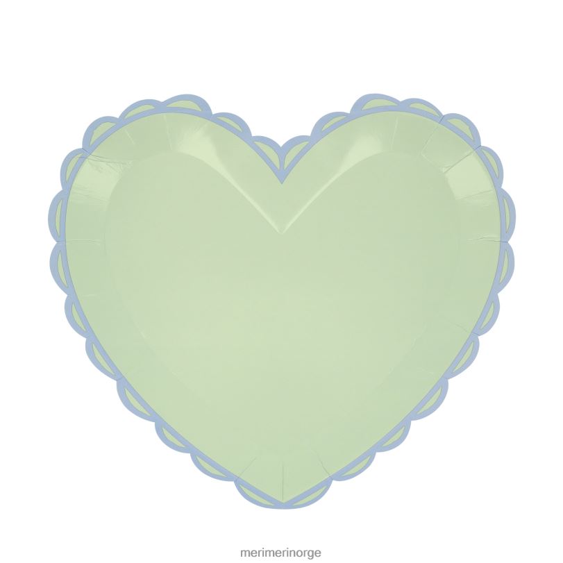 MERI MERI pastellhjerte store tallerkener (x 8) 04TF4927 festutstyr