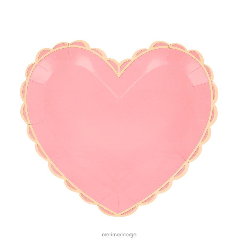 MERI MERI pastellhjerte store tallerkener (x 8) 04TF4927 festutstyr