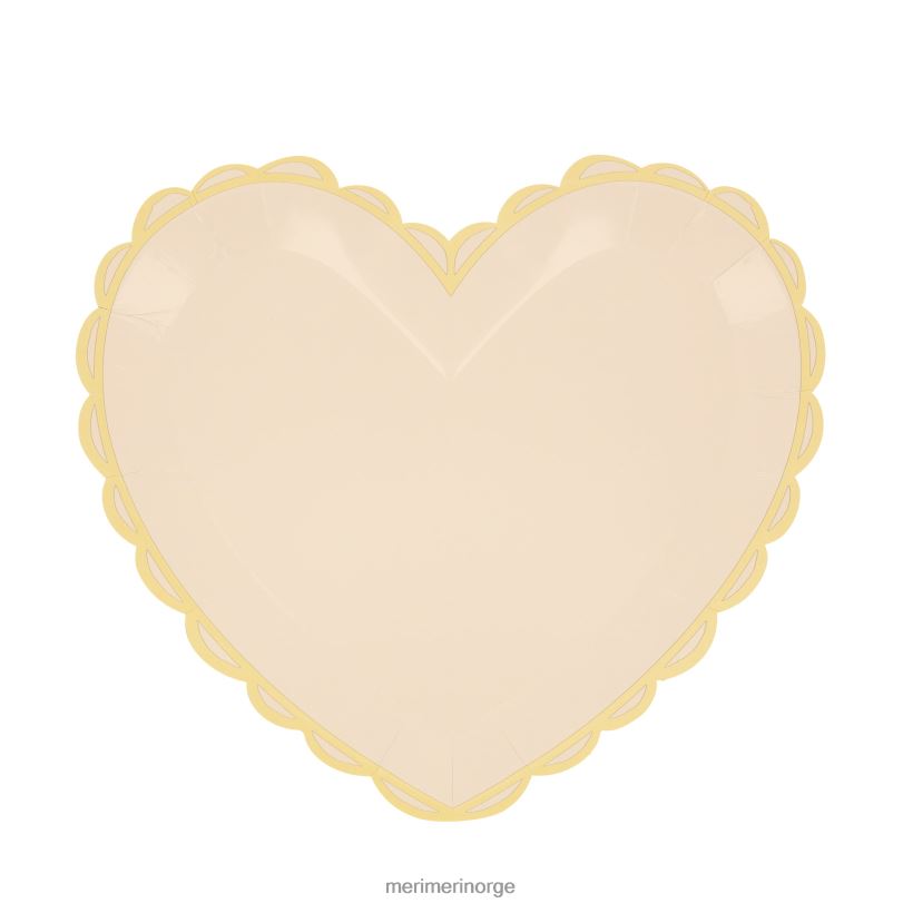 MERI MERI pastellhjerte store tallerkener (x 8) 04TF4927 festutstyr