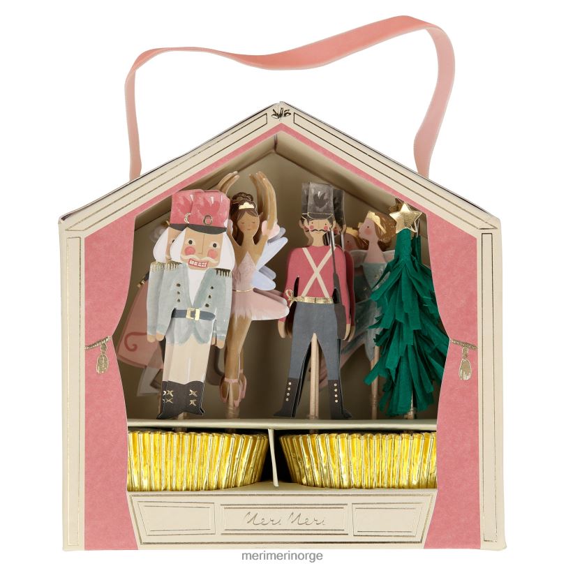 MERI MERI nøtteknekker cupcake-sett (x 24 toppers) 04TF4132 høytidssamling