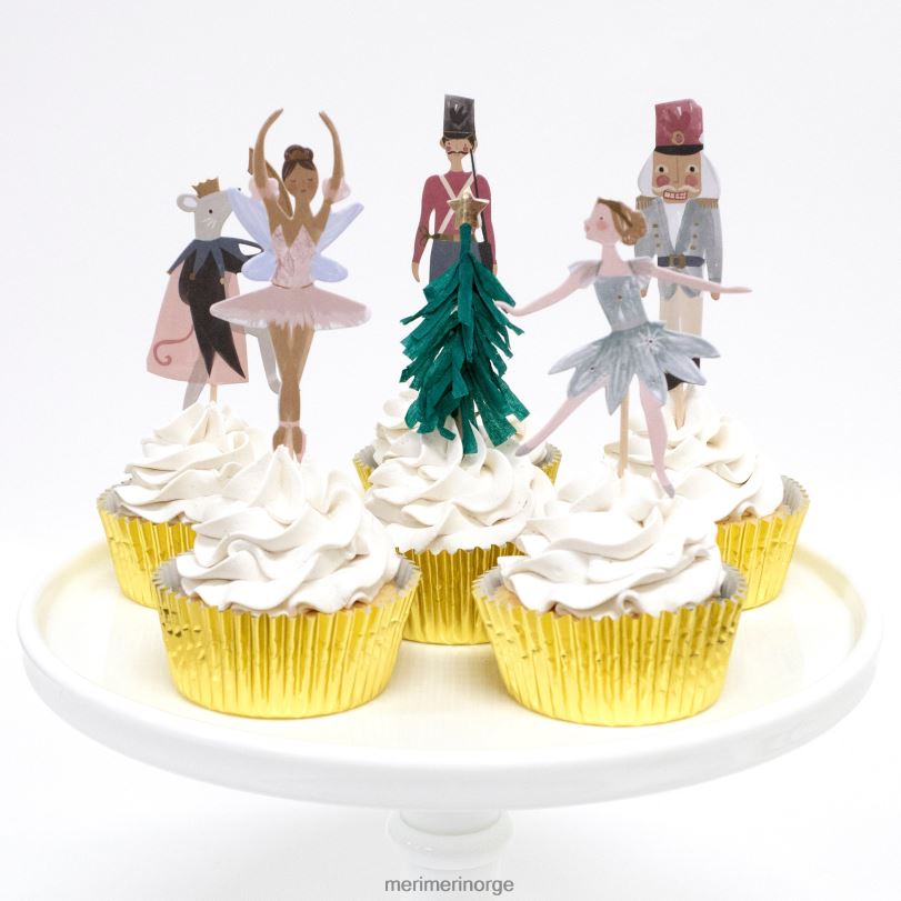 MERI MERI nøtteknekker cupcake-sett (x 24 toppers) 04TF4132 høytidssamling