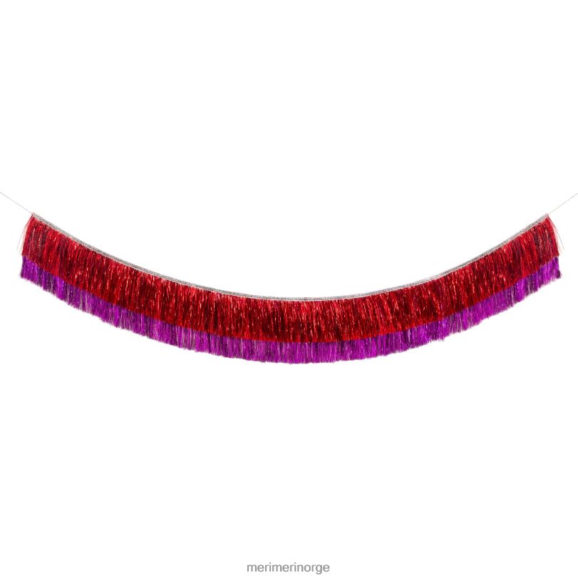 MERI MERI rød og rosa tinsel frynser krans 04TF454 høytidssamling