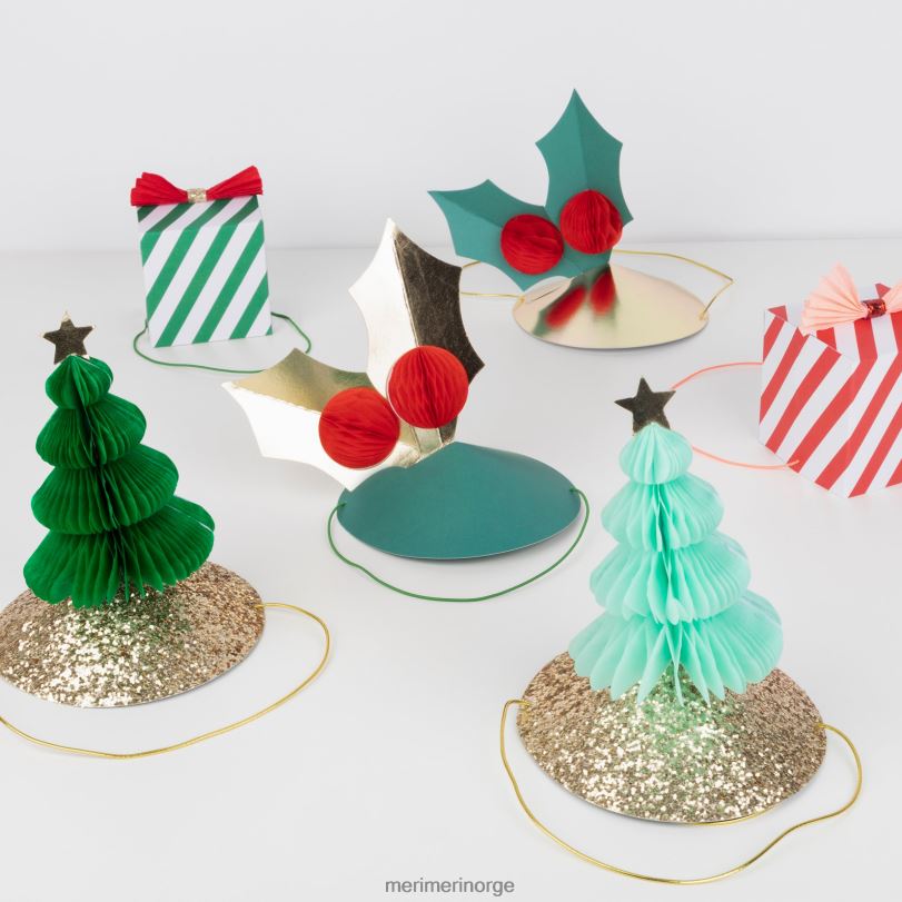 MERI MERI blandede julefesthatter (x 6) 04TF415 høytidssamling