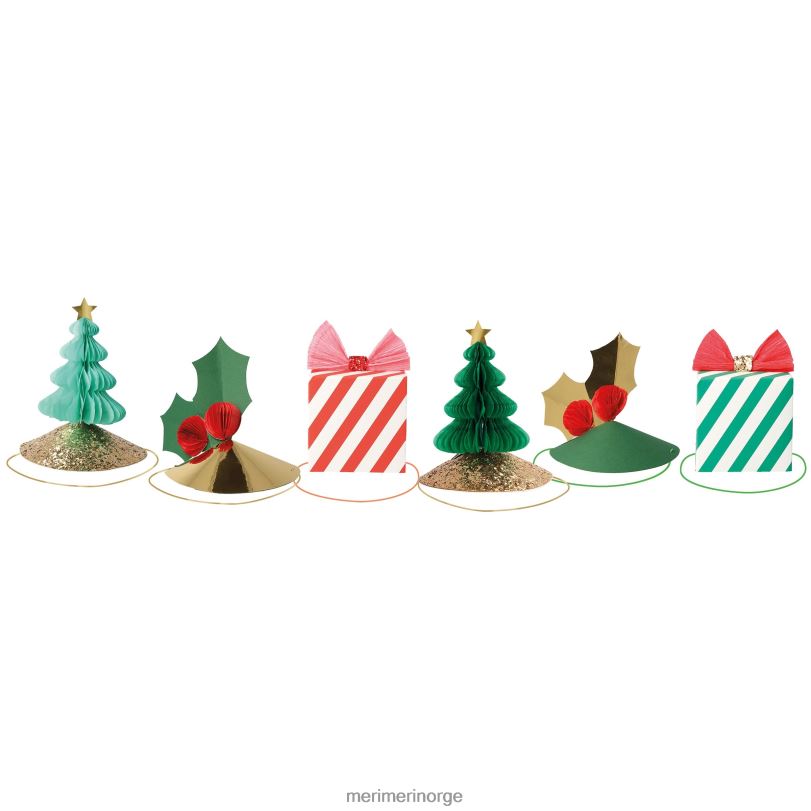 MERI MERI blandede julefesthatter (x 6) 04TF415 høytidssamling