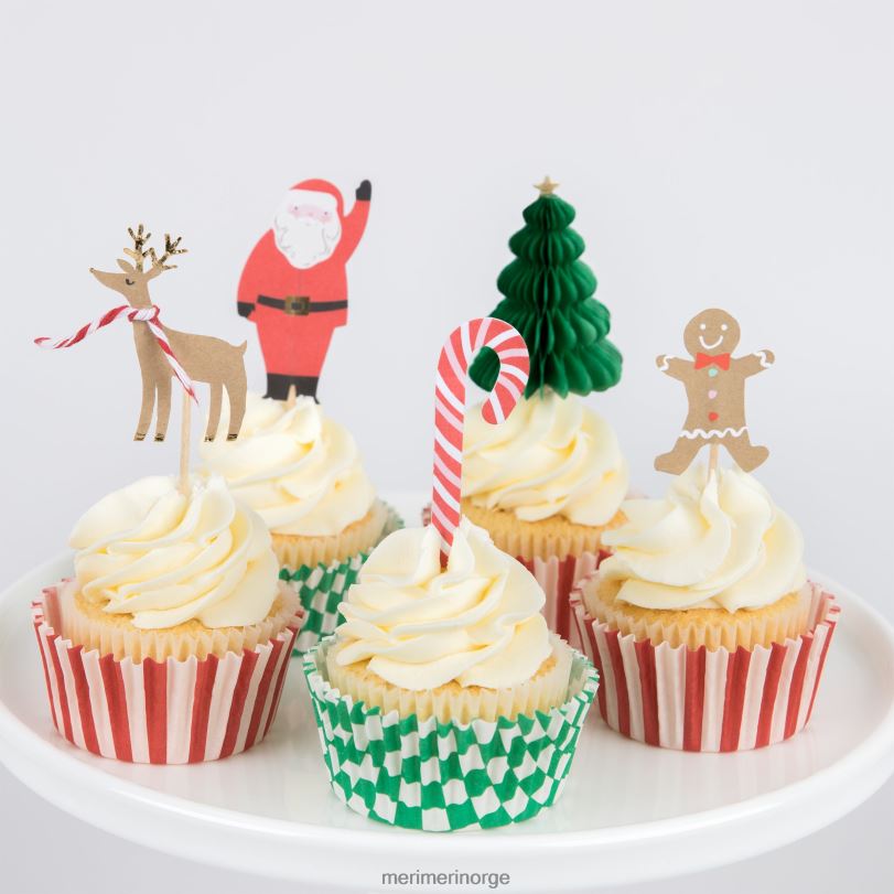 MERI MERI festlig huscupcakesett (x 24 toppers) 04TF49 høytidssamling