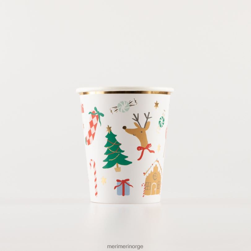 MERI MERI glade julekopper (x 8) 04TF4150 høytidssamling