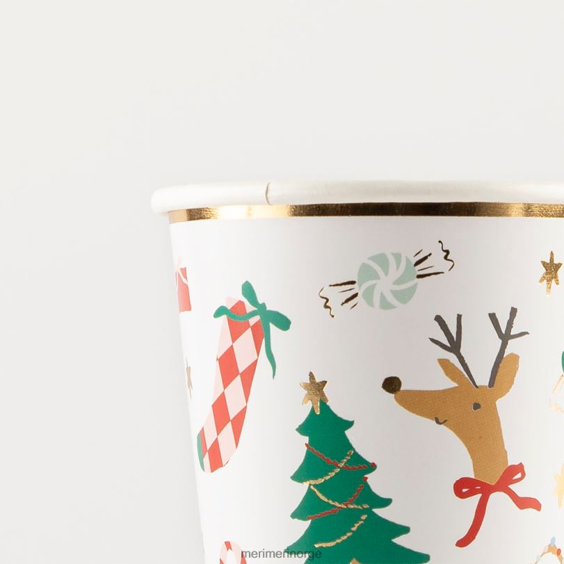 MERI MERI glade julekopper (x 8) 04TF4150 høytidssamling