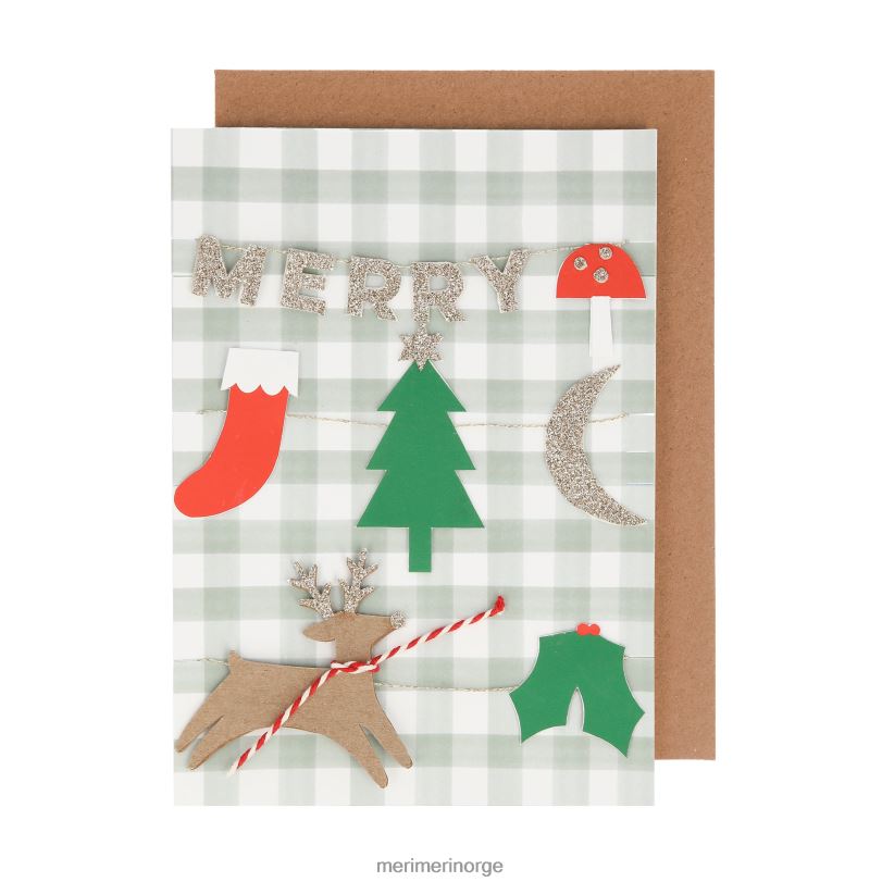 MERI MERI god jul krans kort 04TF4139 høytidssamling