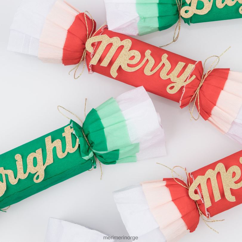 MERI MERI god og lys jul crepe kjeks (x 6) 04TF436 høytidssamling
