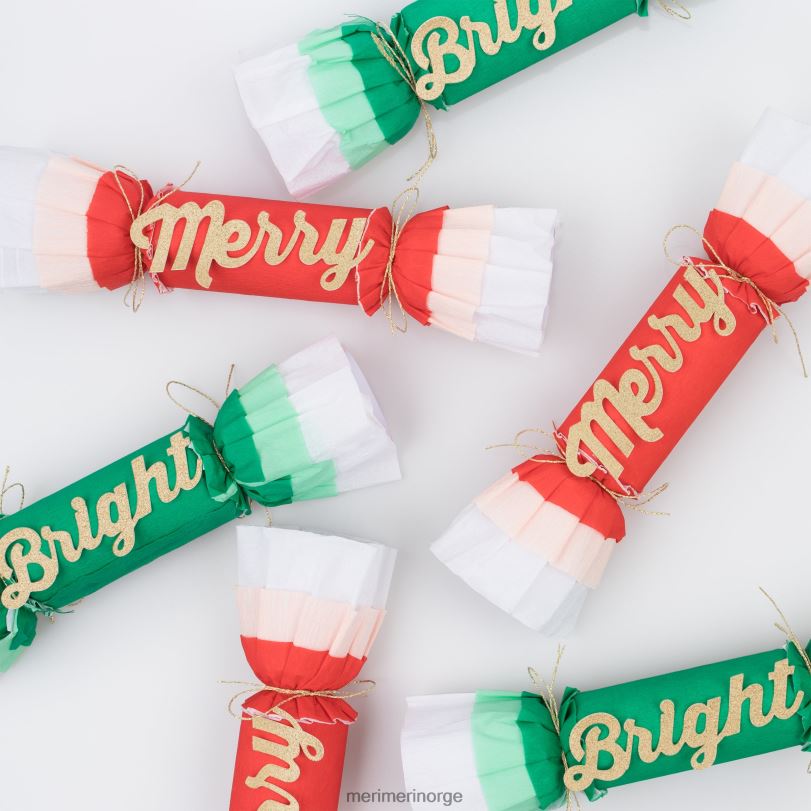 MERI MERI god og lys jul crepe kjeks (x 6) 04TF436 høytidssamling