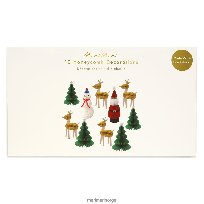 MERI MERI honeycomb julefigurer (x 10) 04TF438 høytidssamling