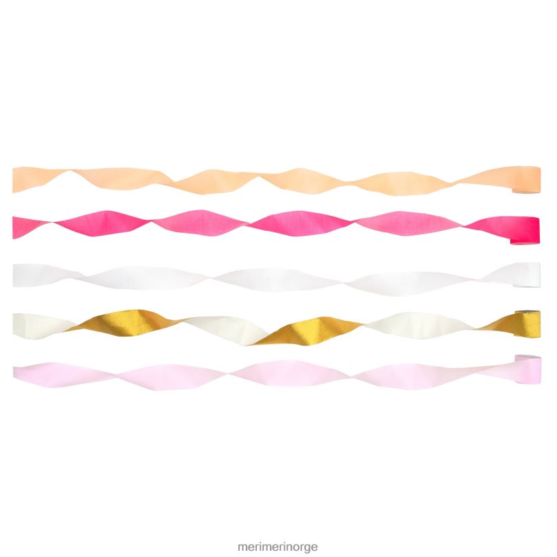 MERI MERI rosa crepe papir streamers (x 5) 04TF4210 samlinger