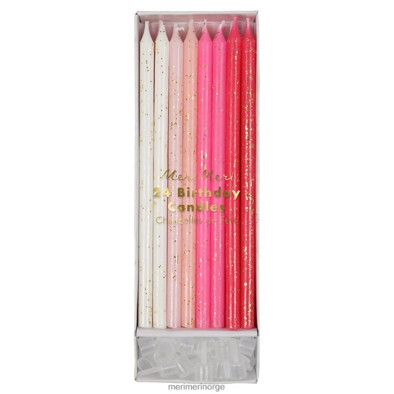 MERI MERI rosa glitterlys (x 24) 04TF4219 samlinger