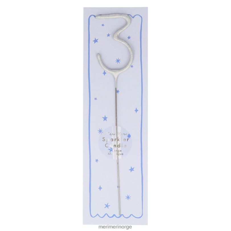 MERI MERI sølv sparkler tall 0 til 9 lys 04TF4229 samlinger