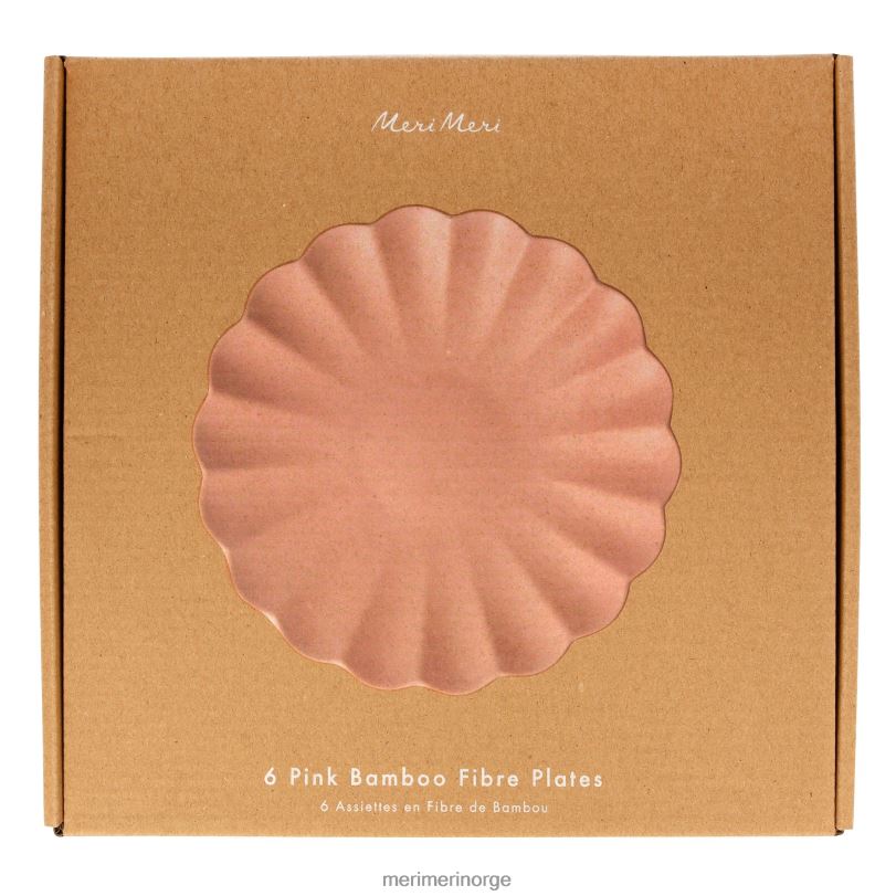 MERI MERI store rosa gjenbrukbare bambusplater (x 6) 04TF4217 samlinger