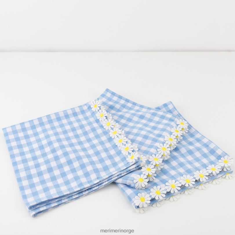 MERI MERI Daisy edge gingham stoffservietter (x 4) 04TF4395 samlinger