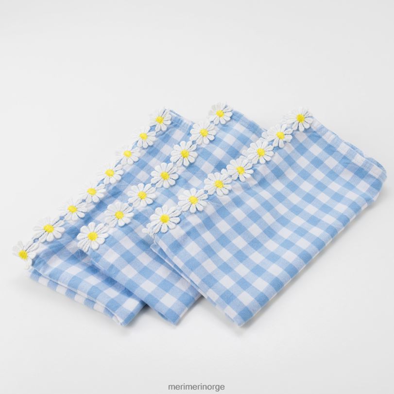 MERI MERI Daisy edge gingham stoffservietter (x 4) 04TF4395 samlinger