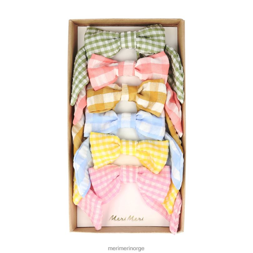 MERI MERI gingham hårsløyfer (x 6) 04TF4437 samlinger