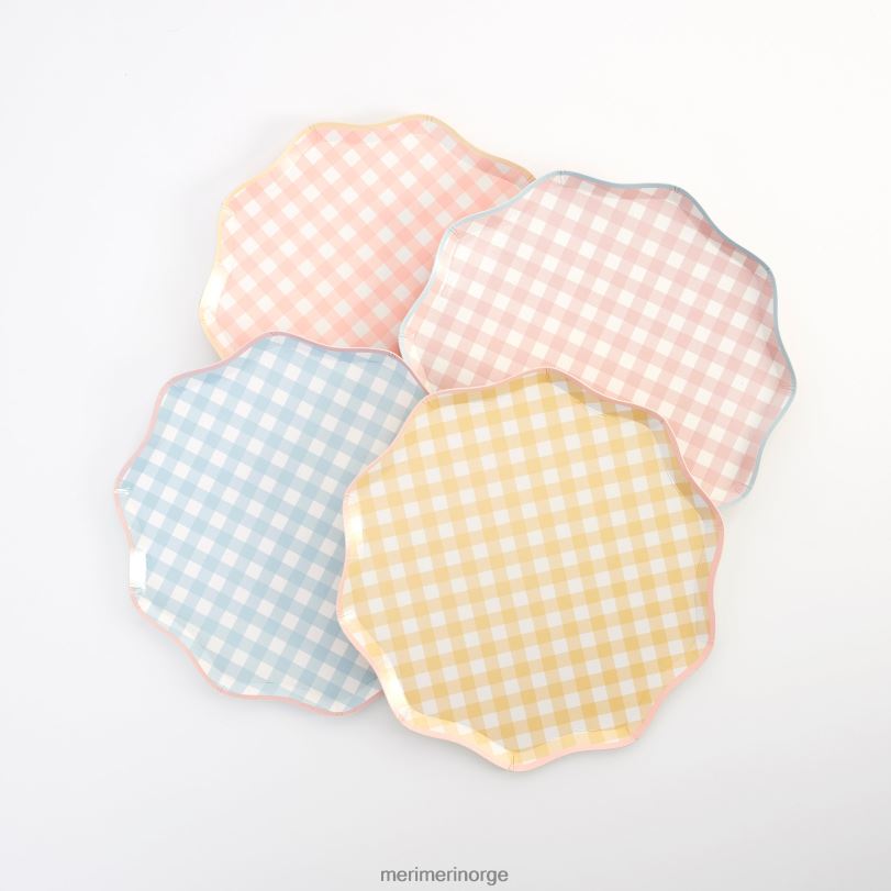 MERI MERI gingham sideplater (x 12) 04TF4444 samlinger