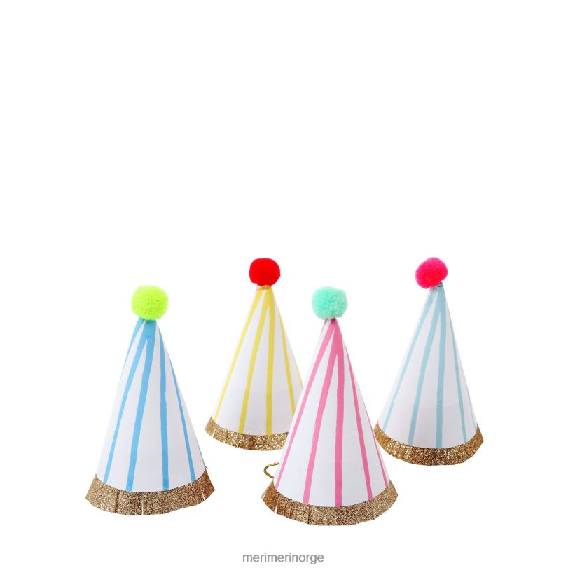 MERI MERI stripe pompong mini festhatter (x 8) 04TF4477 samlinger