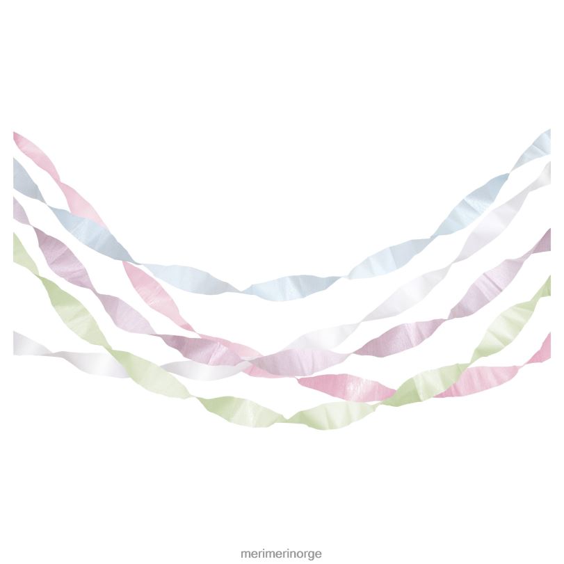 MERI MERI pastell crepe papir streamers (x 5) 04TF4726 samlinger