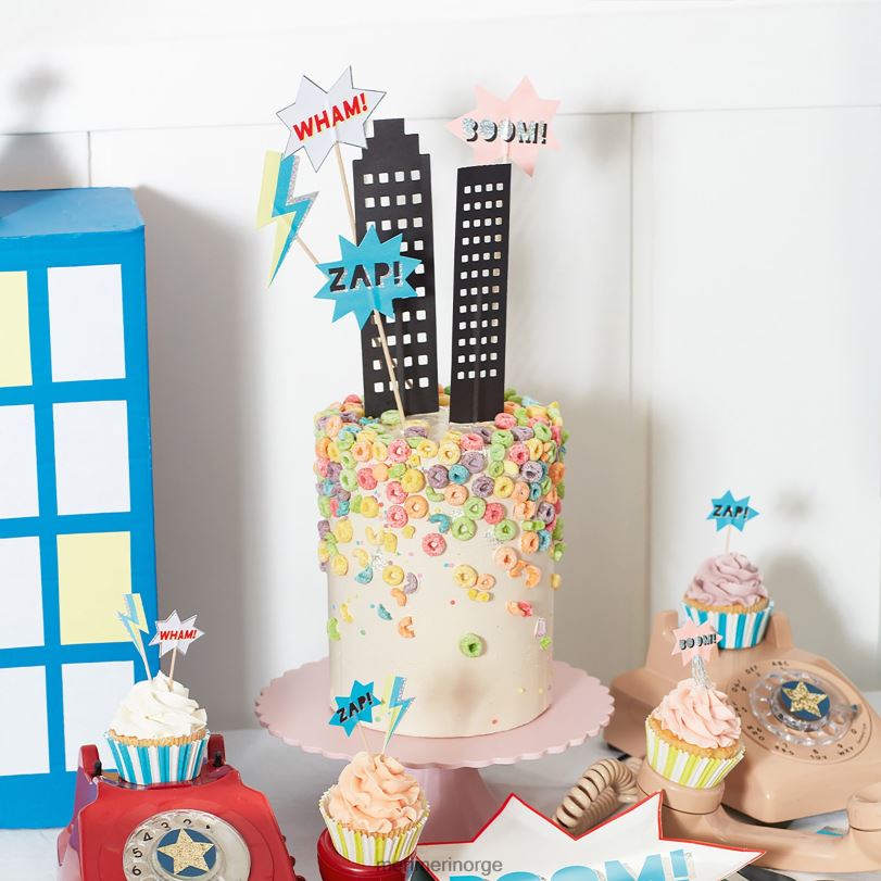 MERI MERI superhelt kake topper (x 6) 04TF4814 samlinger
