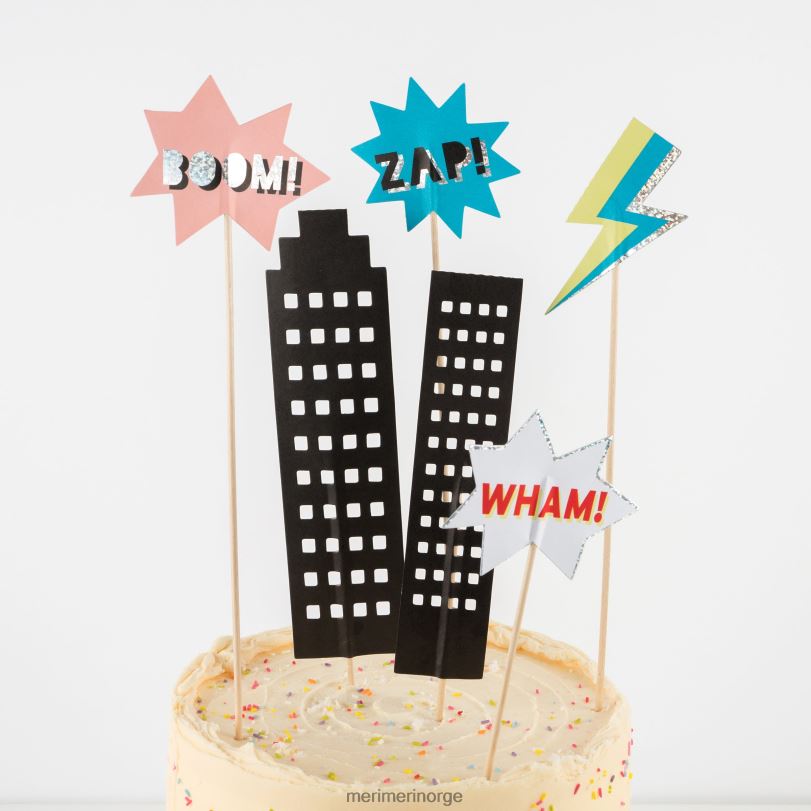 MERI MERI superhelt kake topper (x 6) 04TF4814 samlinger