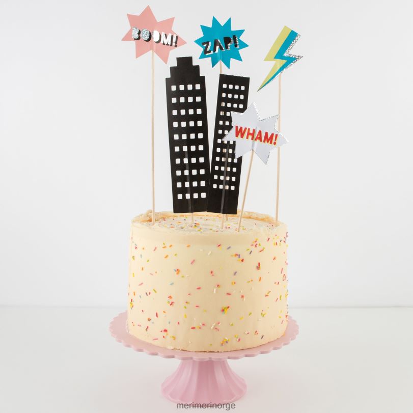 MERI MERI superhelt kake topper (x 6) 04TF4814 samlinger