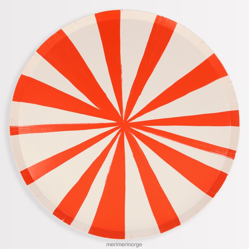 MERI MERI middagstallerkener med rød stripe (x 8) 04TF4343 temaer og anledninger