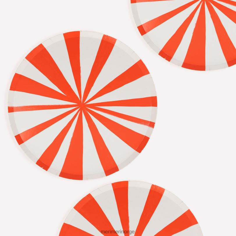 MERI MERI middagstallerkener med rød stripe (x 8) 04TF4343 temaer og anledninger
