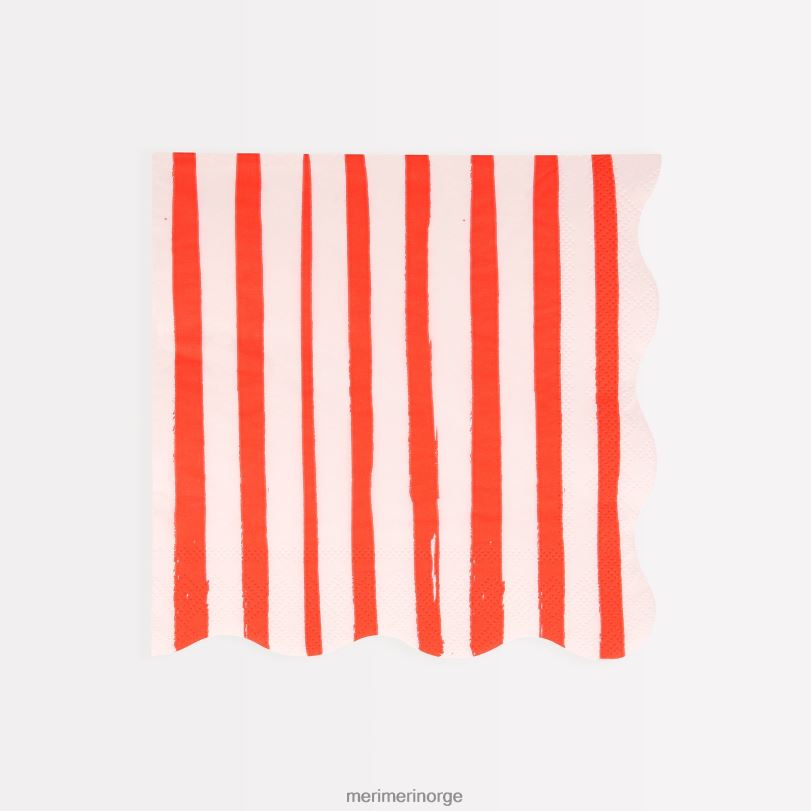 MERI MERI rød stripe store servietter (x 16) 04TF4345 temaer og anledninger
