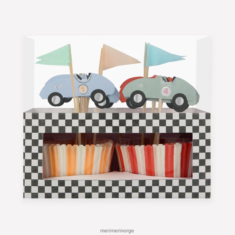 MERI MERI racerbiler cupcake-sett (x 24 toppers) 04TF4663 temaer og anledninger