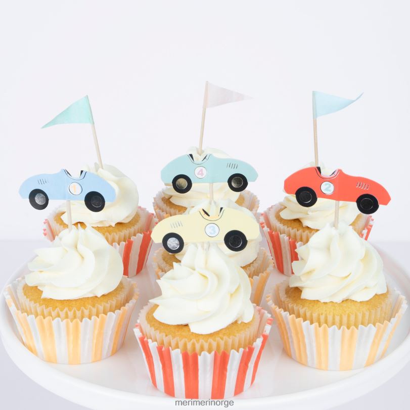 MERI MERI racerbiler cupcake-sett (x 24 toppers) 04TF4663 temaer og anledninger